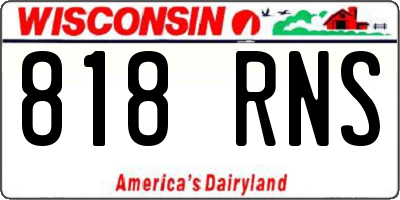 WI license plate 818RNS