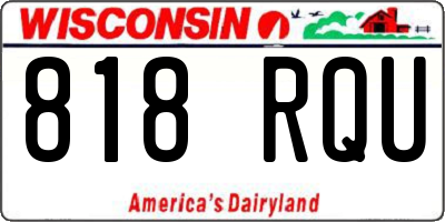 WI license plate 818RQU