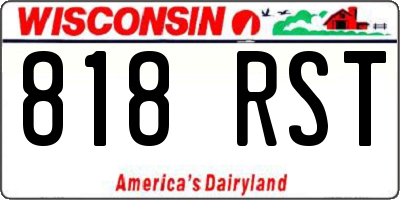 WI license plate 818RST