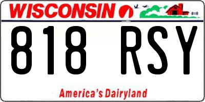 WI license plate 818RSY
