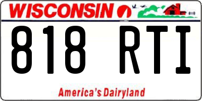 WI license plate 818RTI