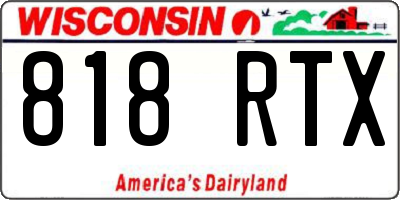 WI license plate 818RTX