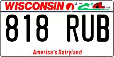 WI license plate 818RUB