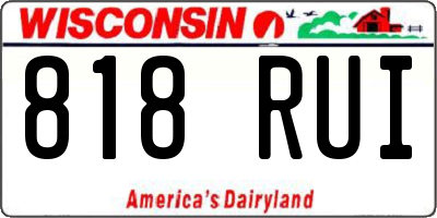 WI license plate 818RUI