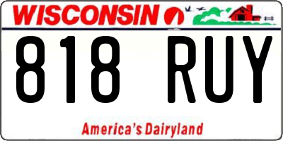 WI license plate 818RUY