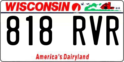 WI license plate 818RVR