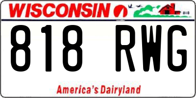 WI license plate 818RWG