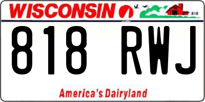 WI license plate 818RWJ