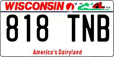 WI license plate 818TNB
