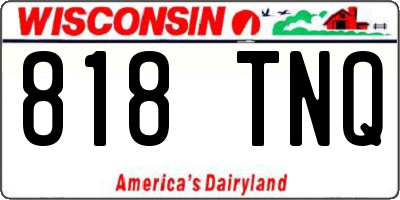 WI license plate 818TNQ