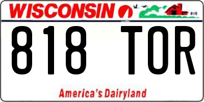 WI license plate 818TOR