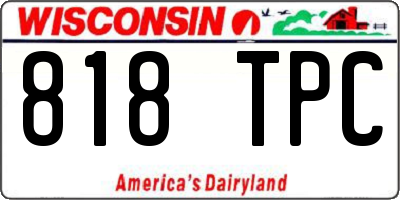 WI license plate 818TPC