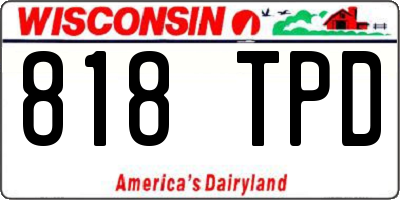 WI license plate 818TPD