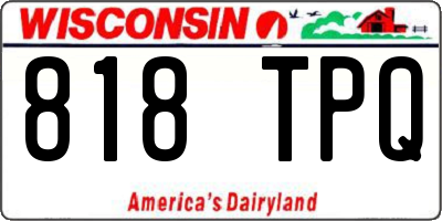 WI license plate 818TPQ