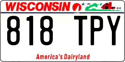 WI license plate 818TPY