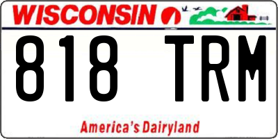 WI license plate 818TRM