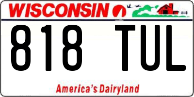 WI license plate 818TUL