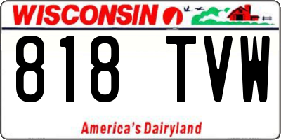 WI license plate 818TVW