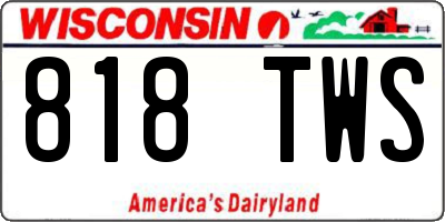WI license plate 818TWS