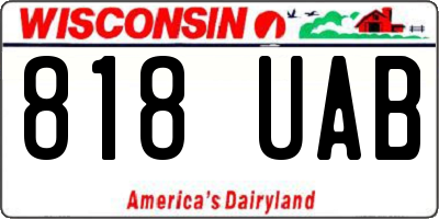 WI license plate 818UAB