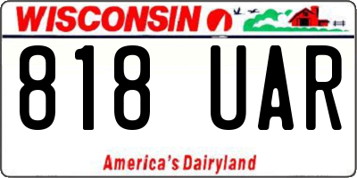 WI license plate 818UAR