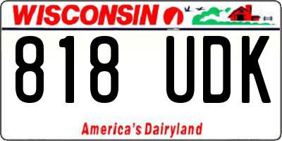 WI license plate 818UDK