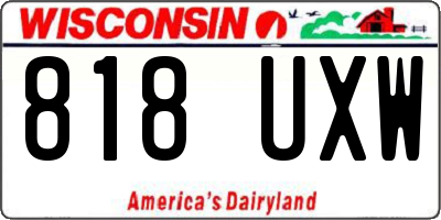 WI license plate 818UXW