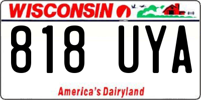WI license plate 818UYA
