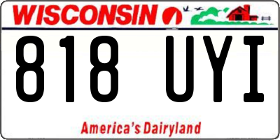WI license plate 818UYI