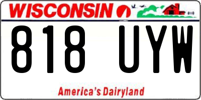 WI license plate 818UYW