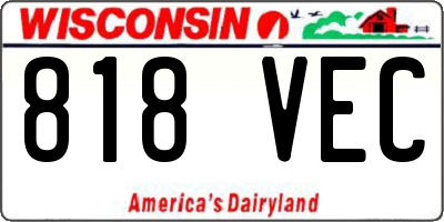 WI license plate 818VEC
