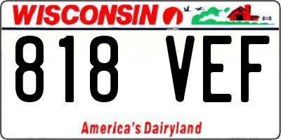 WI license plate 818VEF
