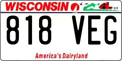 WI license plate 818VEG