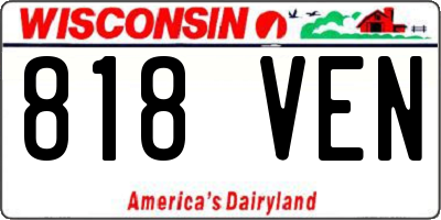 WI license plate 818VEN