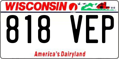 WI license plate 818VEP