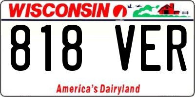 WI license plate 818VER