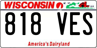 WI license plate 818VES