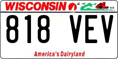 WI license plate 818VEV