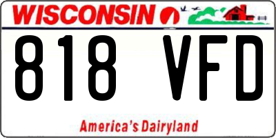 WI license plate 818VFD