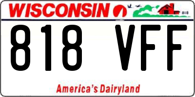 WI license plate 818VFF