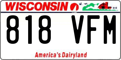 WI license plate 818VFM