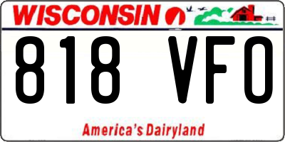 WI license plate 818VFO