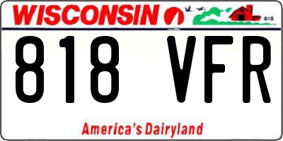 WI license plate 818VFR