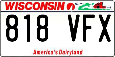 WI license plate 818VFX