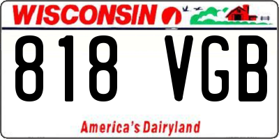 WI license plate 818VGB