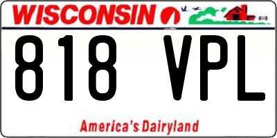 WI license plate 818VPL