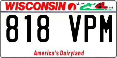 WI license plate 818VPM