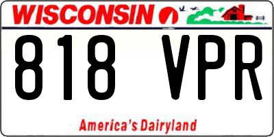 WI license plate 818VPR