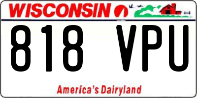WI license plate 818VPU