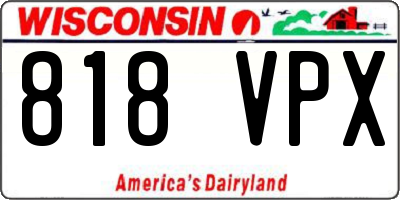 WI license plate 818VPX